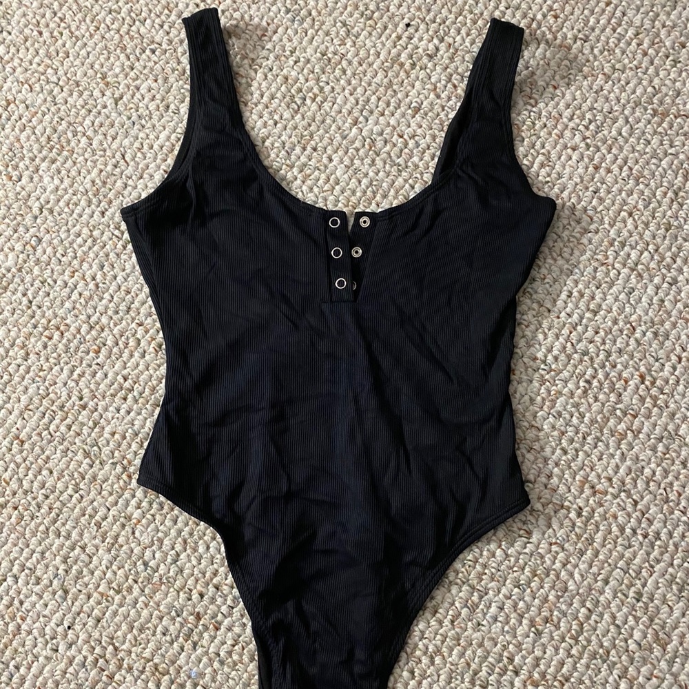 FashionNova black one piece swimsuit